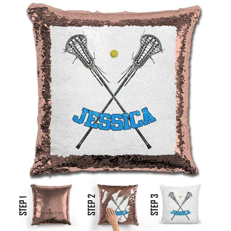 Lacrosse Personalized Magic Sequin Pillow