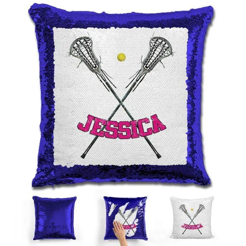 Lacrosse Personalized Magic Sequin Pillow