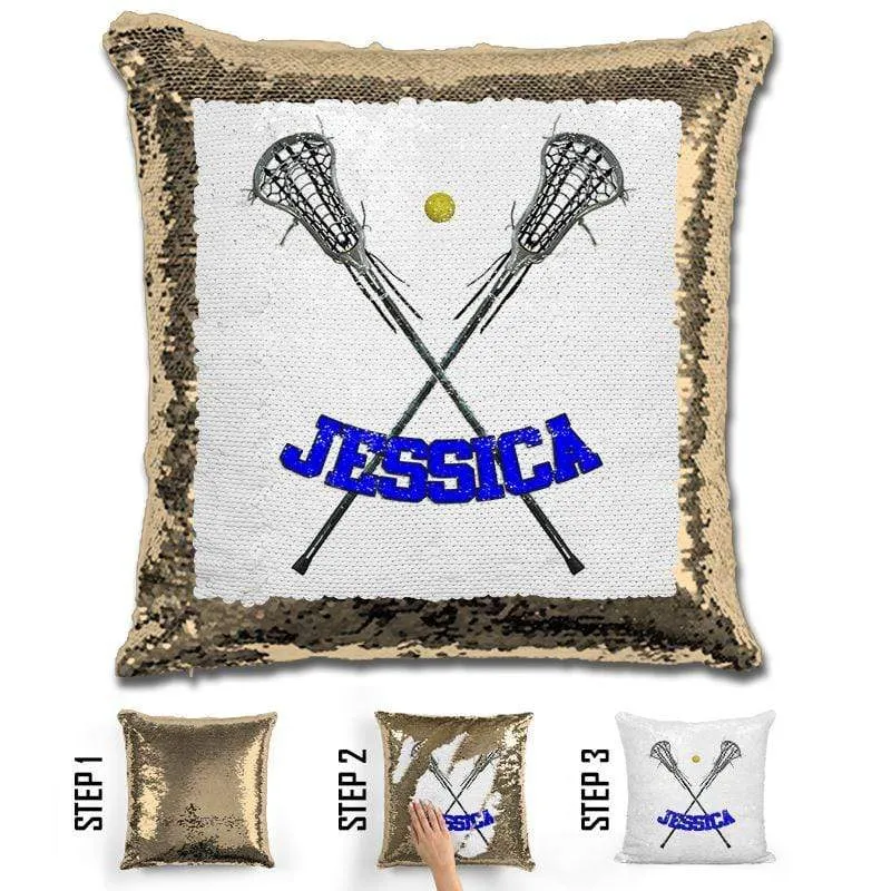 Lacrosse Personalized Magic Sequin Pillow