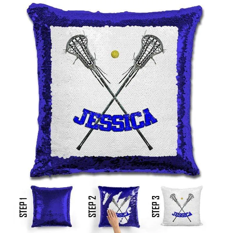 Lacrosse Personalized Magic Sequin Pillow