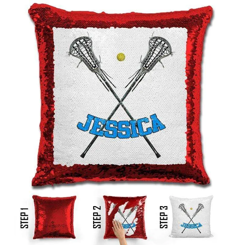 Lacrosse Personalized Magic Sequin Pillow