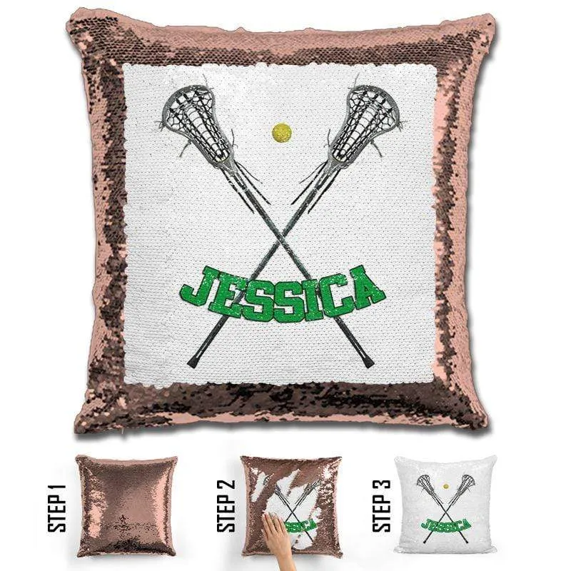 Lacrosse Personalized Magic Sequin Pillow