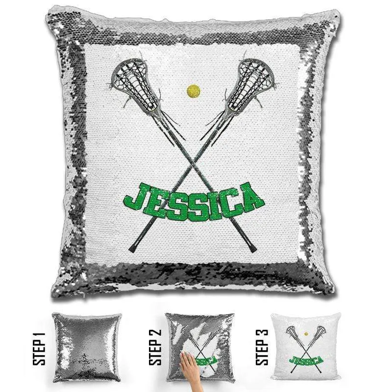 Lacrosse Personalized Magic Sequin Pillow