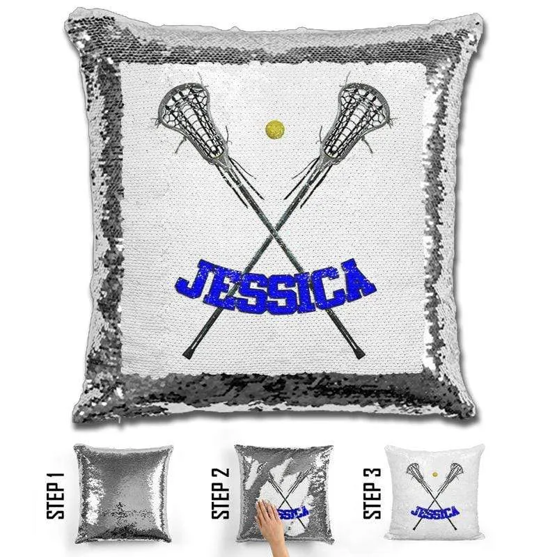 Lacrosse Personalized Magic Sequin Pillow