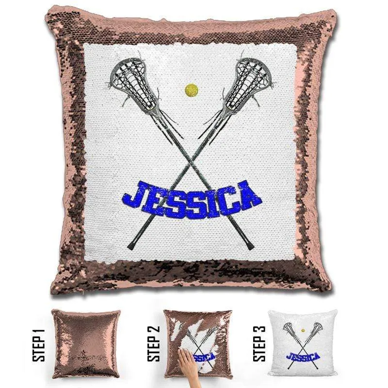 Lacrosse Personalized Magic Sequin Pillow