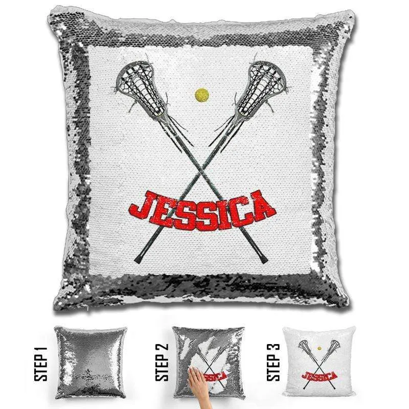 Lacrosse Personalized Magic Sequin Pillow