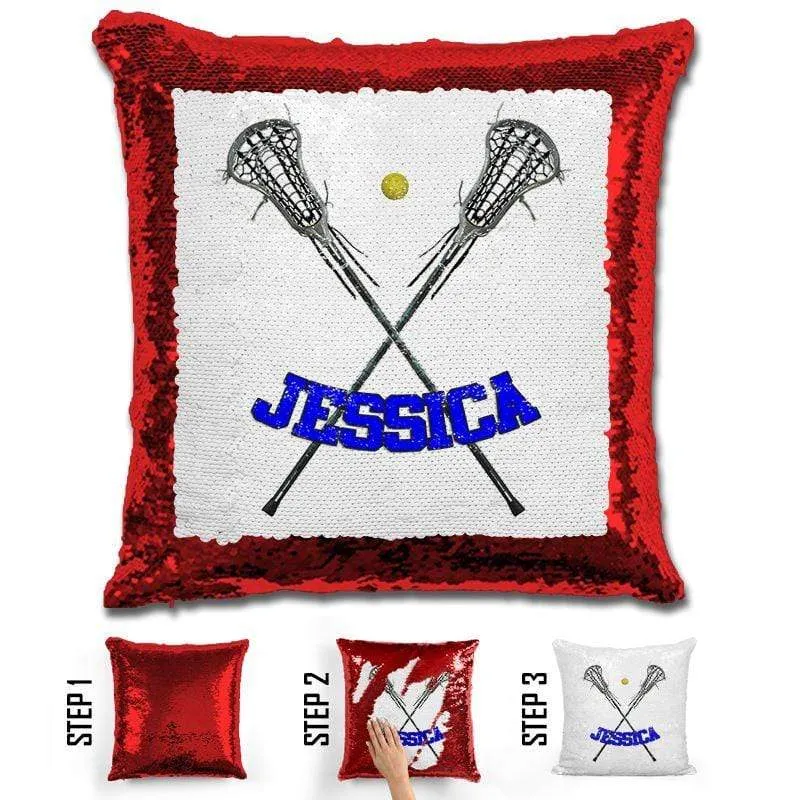 Lacrosse Personalized Magic Sequin Pillow