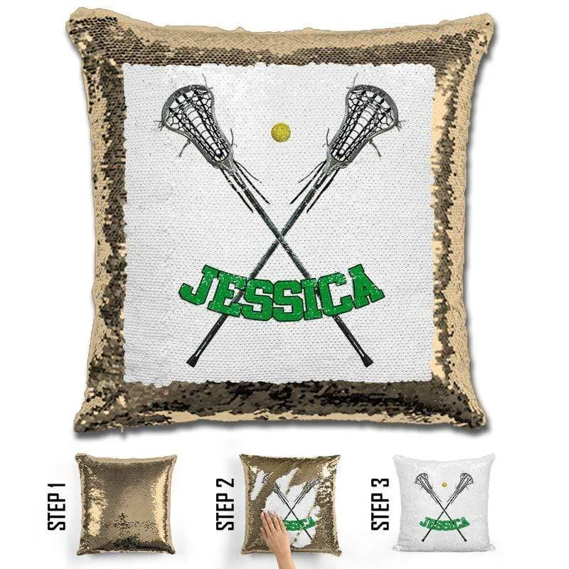 Lacrosse Personalized Magic Sequin Pillow