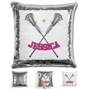 Lacrosse Personalized Magic Sequin Pillow