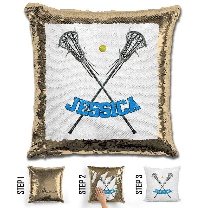 Lacrosse Personalized Magic Sequin Pillow