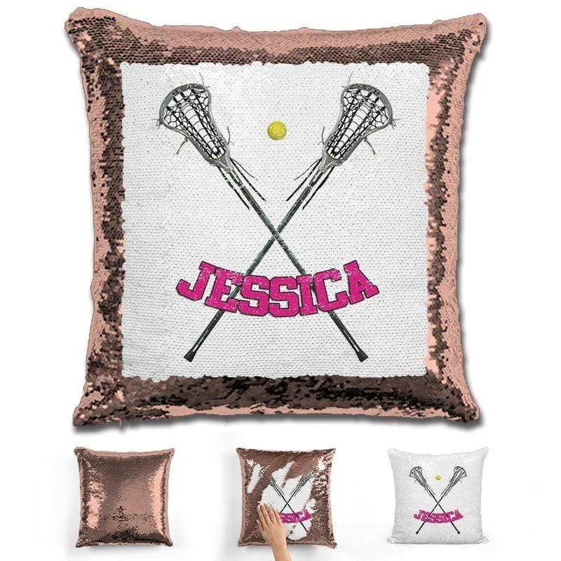 Lacrosse Personalized Magic Sequin Pillow
