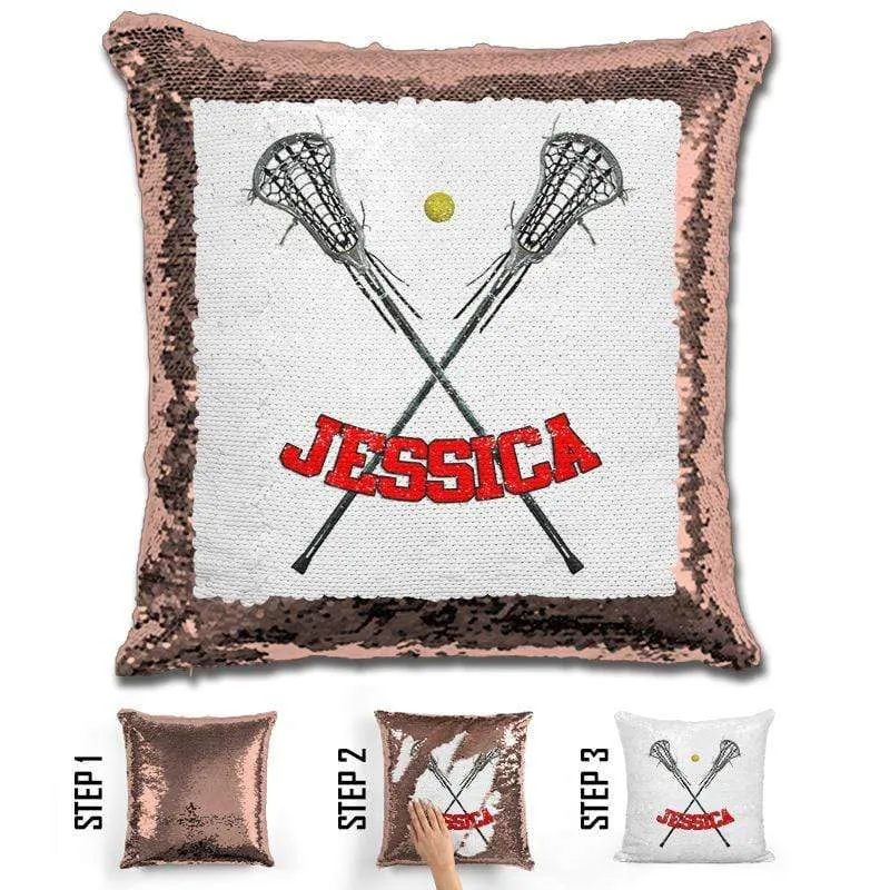 Lacrosse Personalized Magic Sequin Pillow