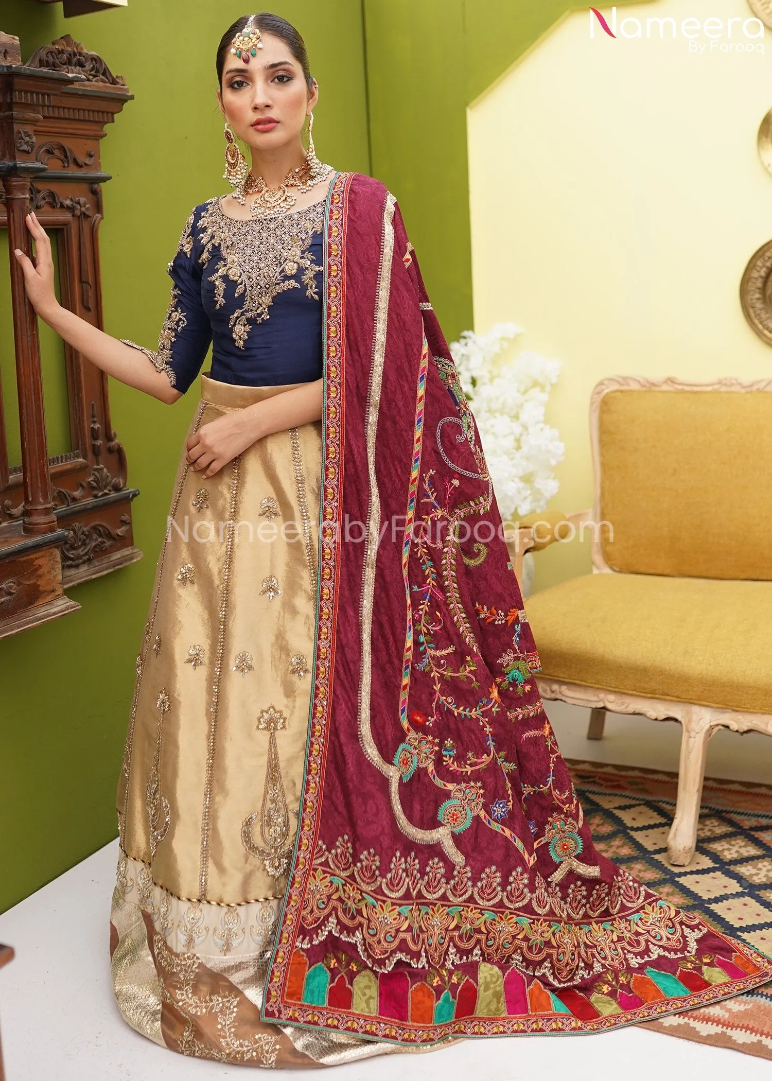 Latest Pakistani Lehenga Choli Online Shopping #BR129
