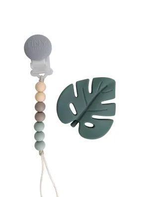 Leaf Silicone Teether on a Beaded Strand