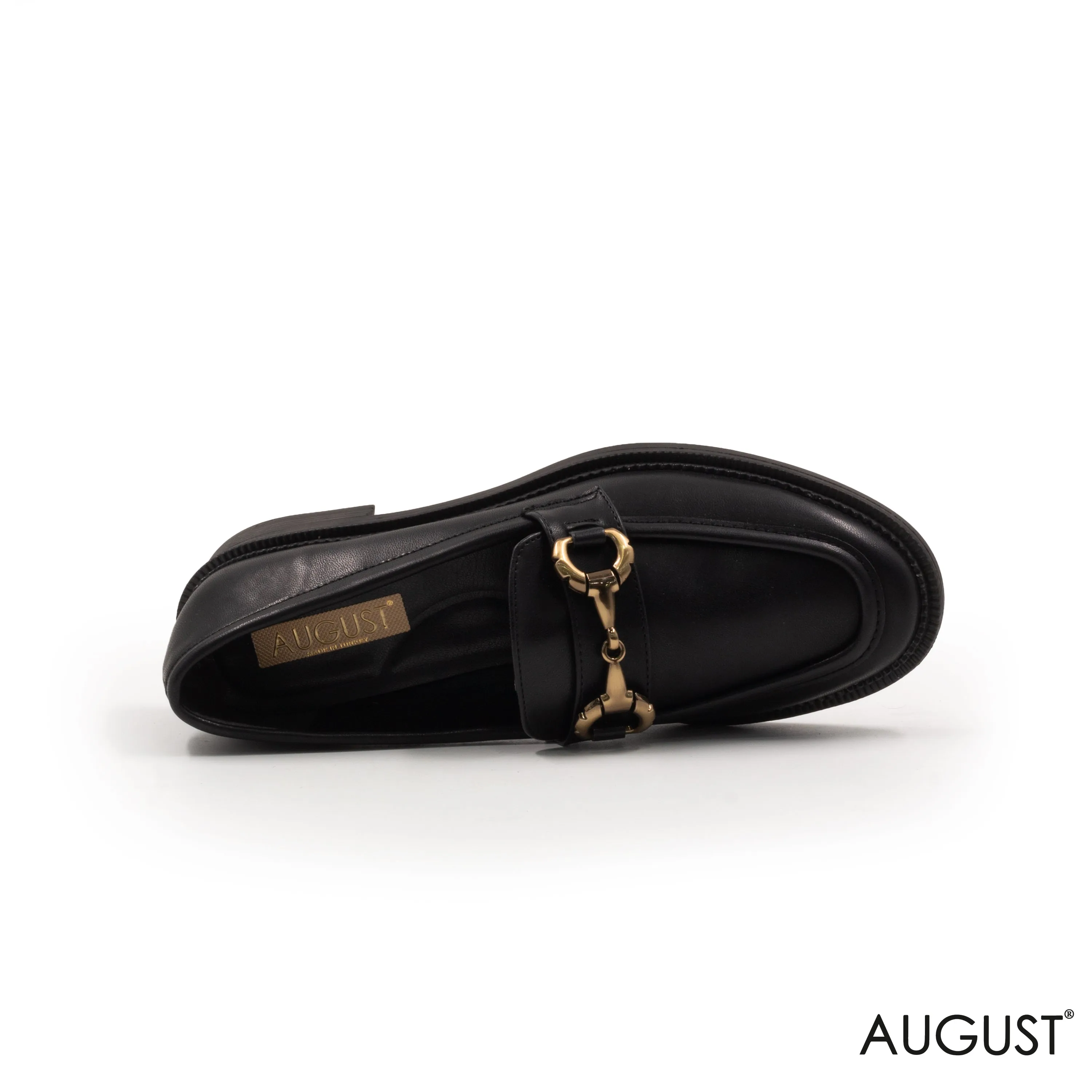 LEATHER LOAFERS WITH METAL CHAIN