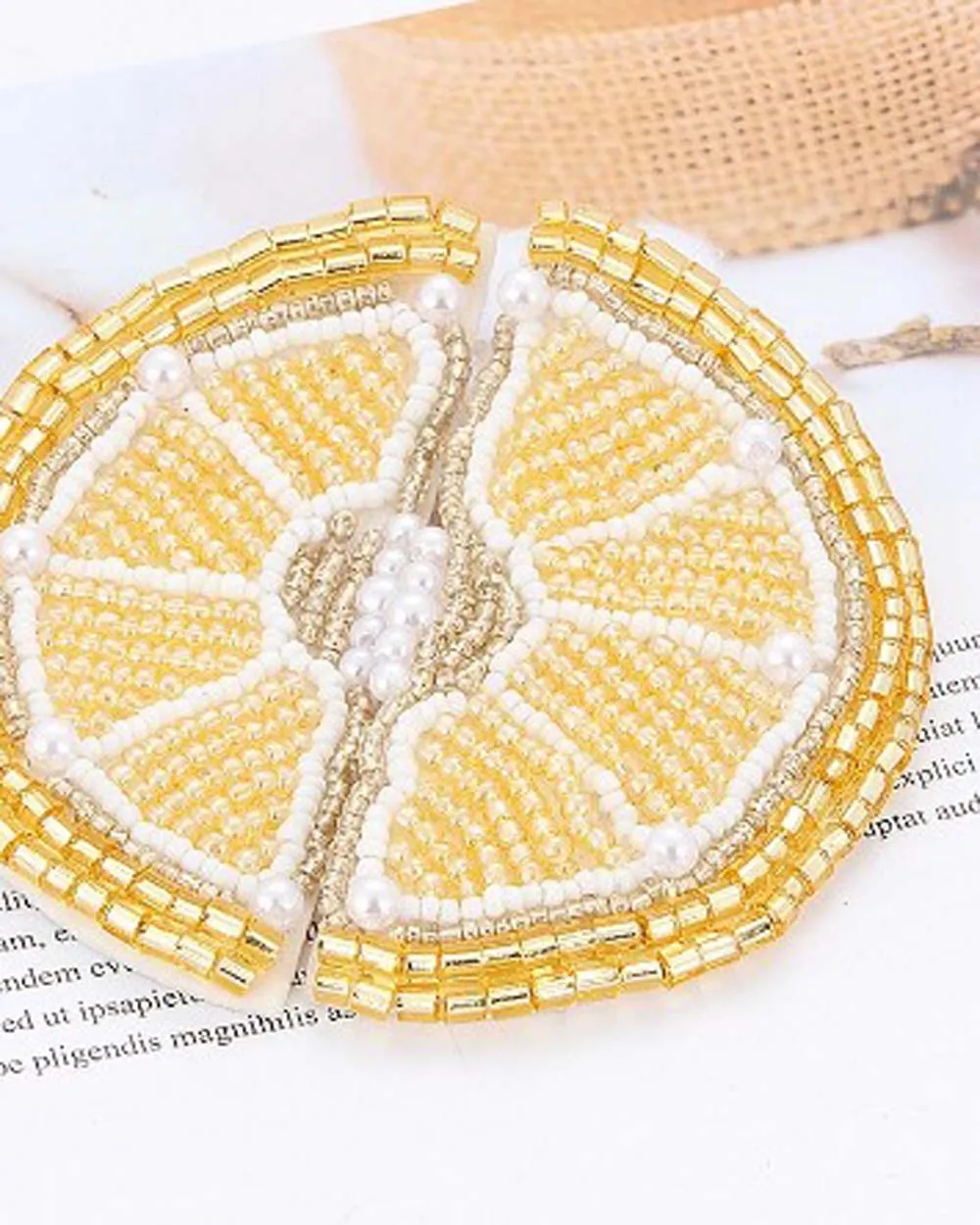 Lemon Beaded Earrings