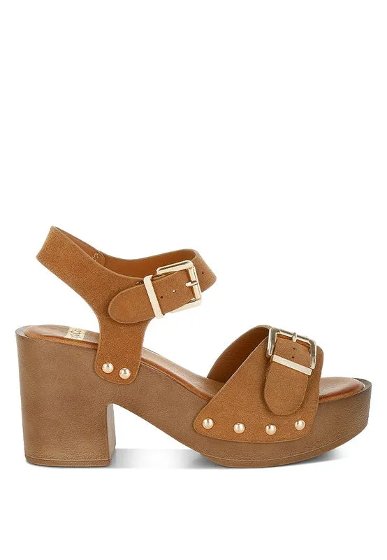 Lhasa Real Suede Leather Clog Sandals
