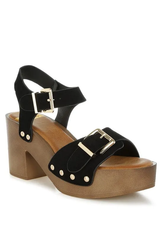 Lhasa Real Suede Leather Clog Sandals