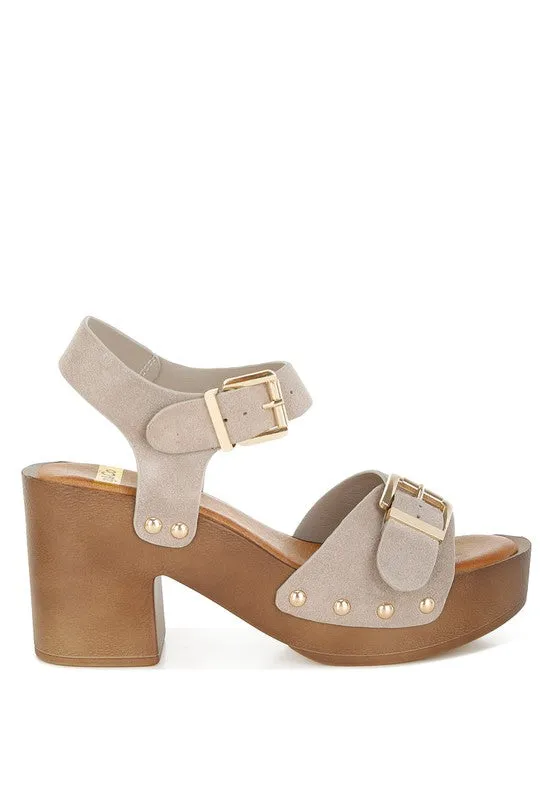 Lhasa Real Suede Leather Clog Sandals