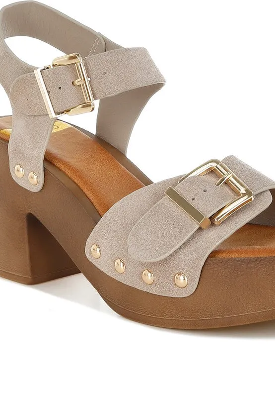 Lhasa Real Suede Leather Clog Sandals