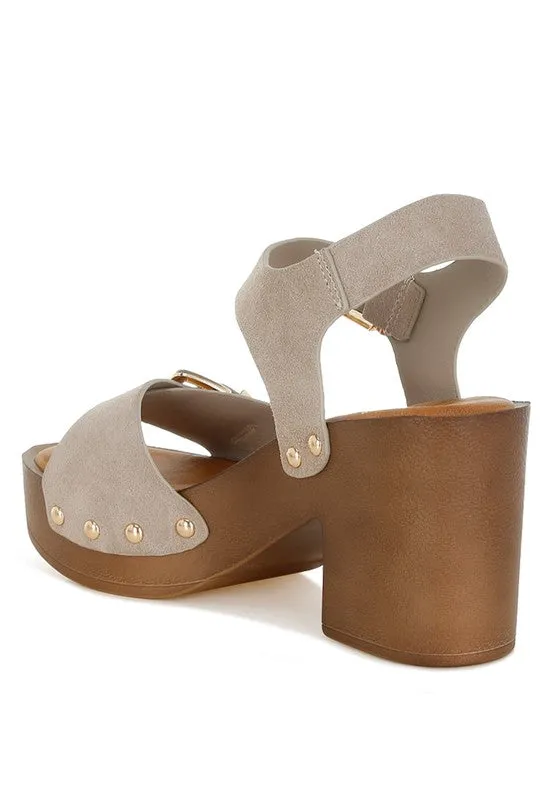 Lhasa Real Suede Leather Clog Sandals