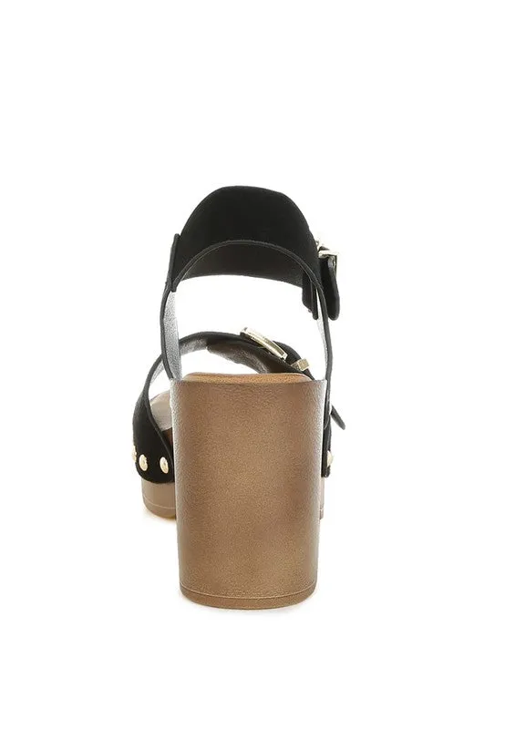 Lhasa Real Suede Leather Clog Sandals