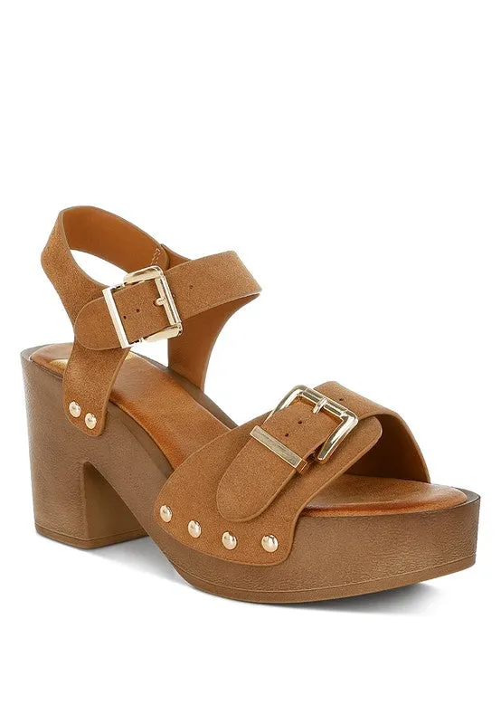 Lhasa Real Suede Leather Clog Sandals