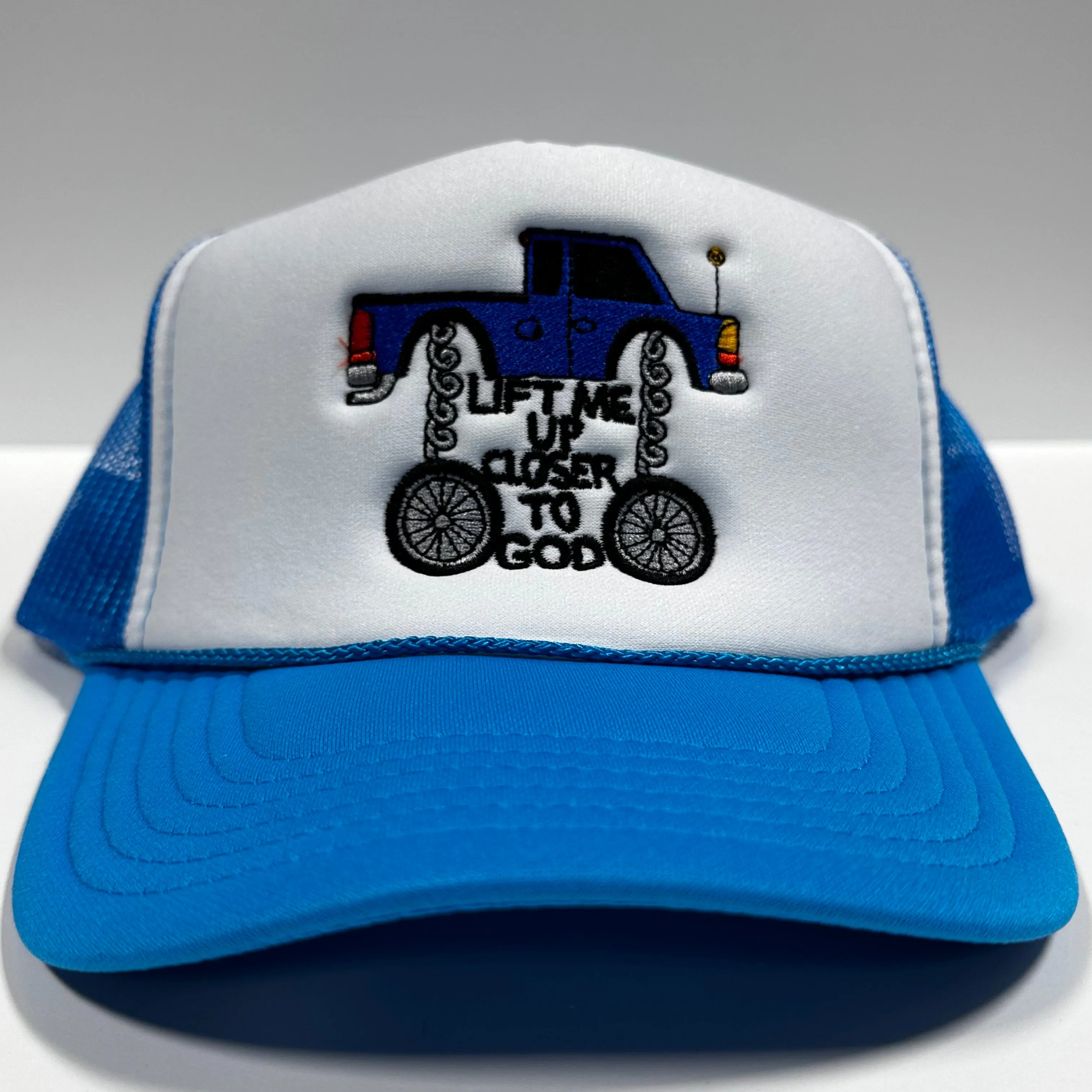 LIFT ME UP CLOSER TO GOD Pick Up Truck Mesh Trucker SnapBack Cap Hat Custom Embroidered