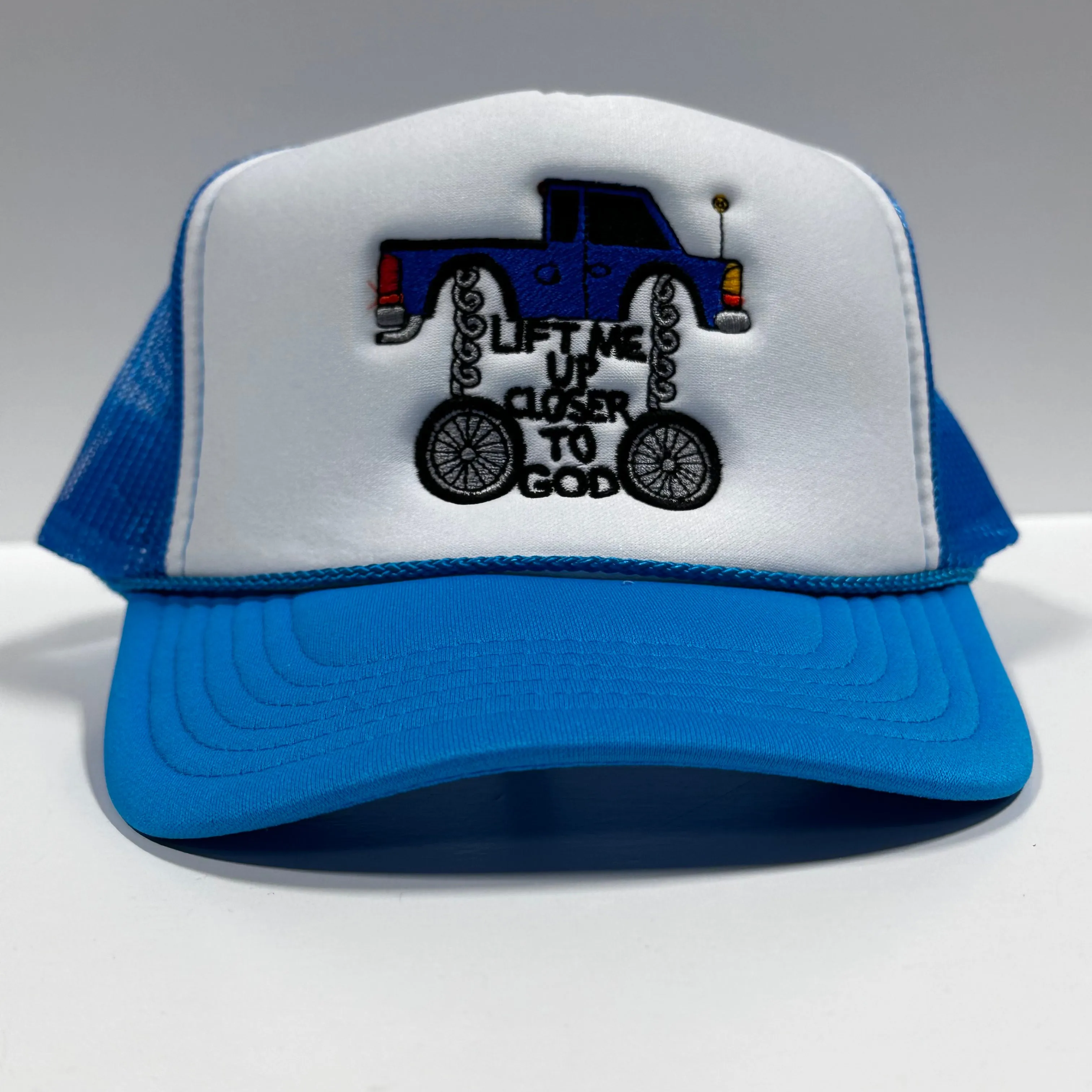LIFT ME UP CLOSER TO GOD Pick Up Truck Mesh Trucker SnapBack Cap Hat Custom Embroidered