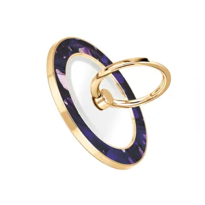 Lilac Terrazzo Gem - Golden MagSafe Phone Grip and Ring Holder Stand