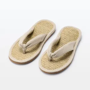 Linen Igusa House Flip Flops Natural
