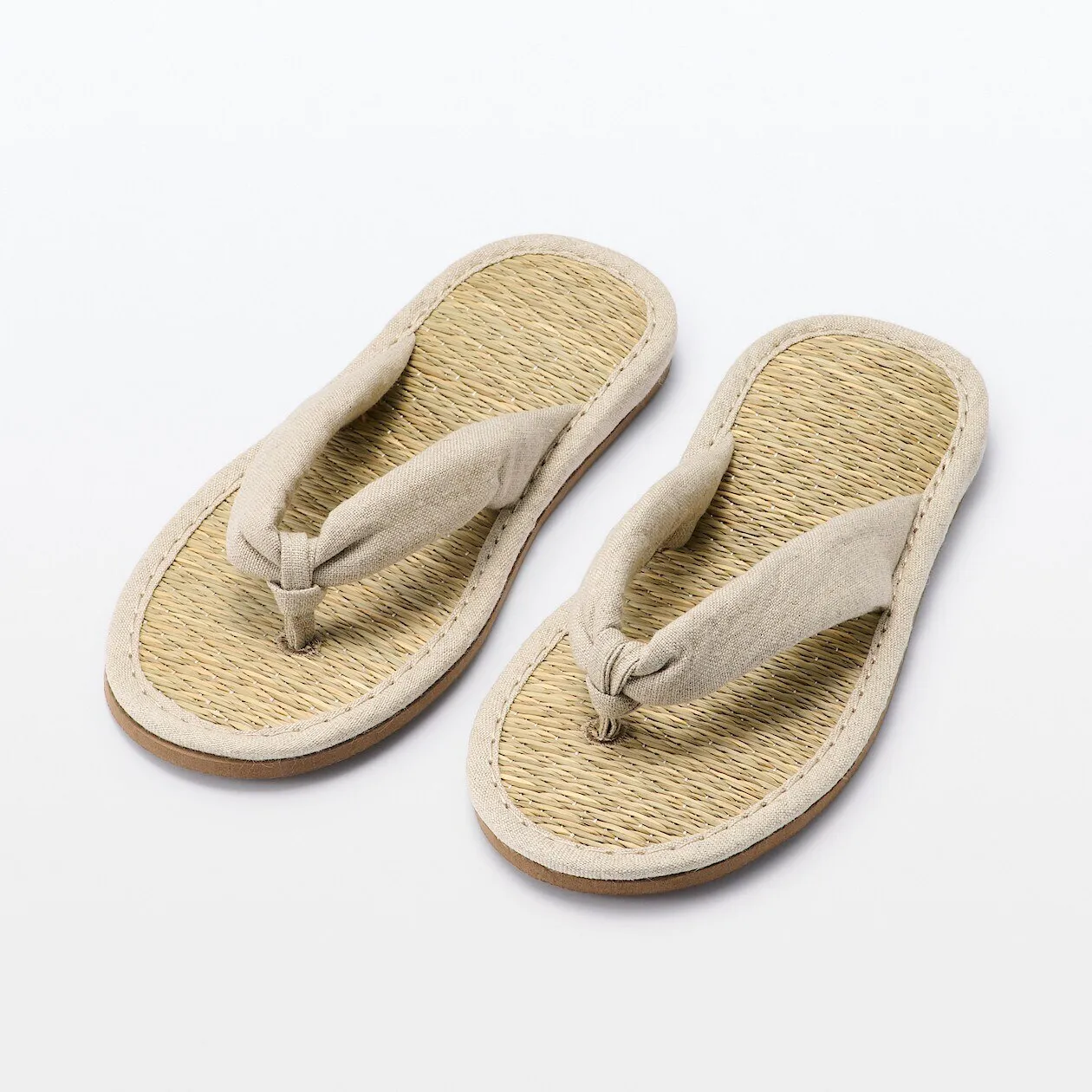 Linen Igusa House Flip Flops Natural