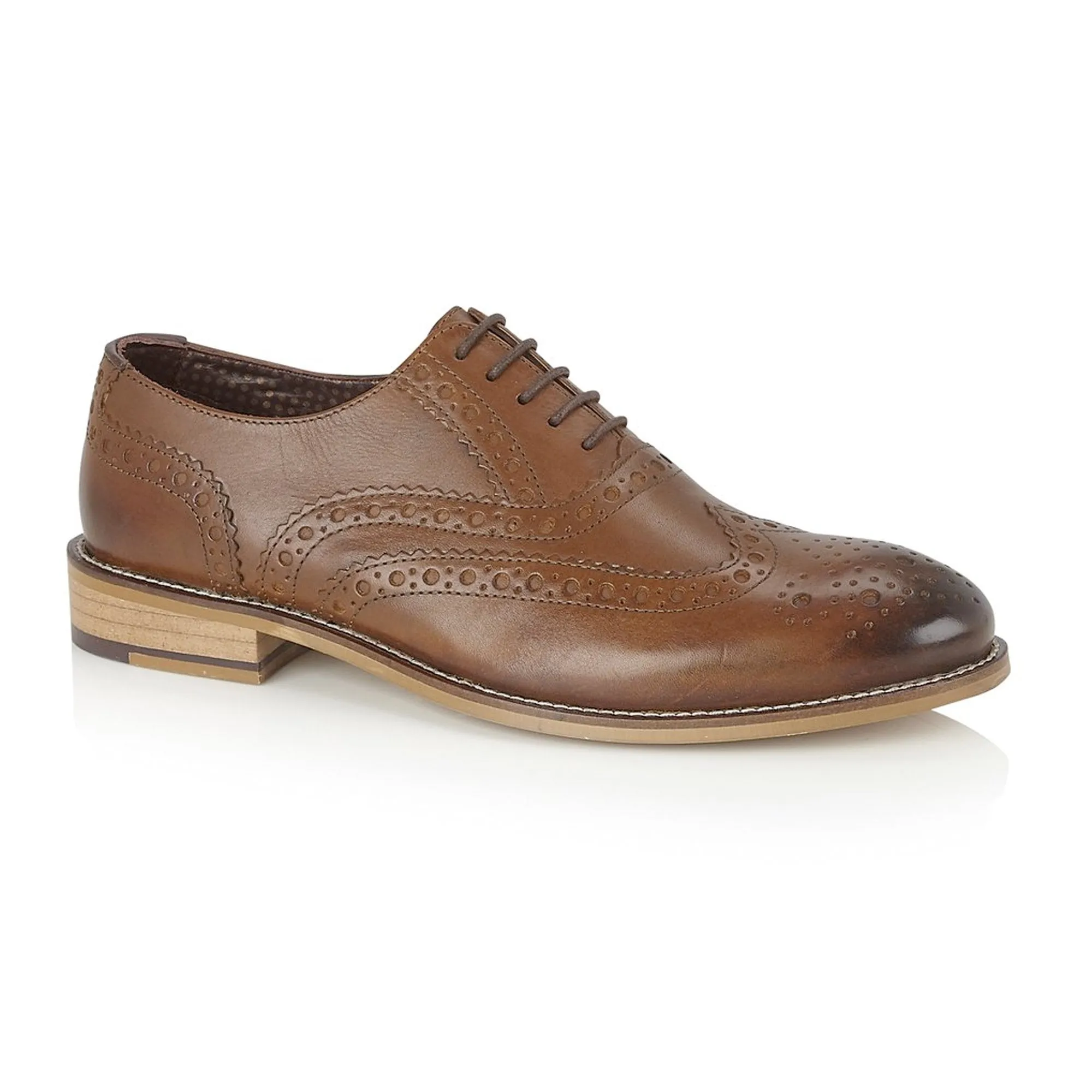 London Brogues Gatsby Brogue Shoes Chestnut