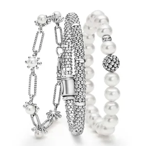 Luna Sterling Silver Pearl Bracelet Gift Set