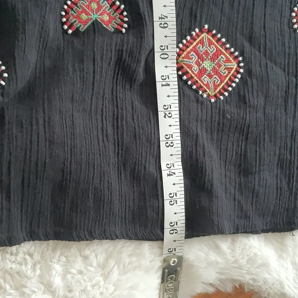 Madewell Embroidered Kilim Maxi Dress Ladies 6 Black Multi Halter Beaded Boho