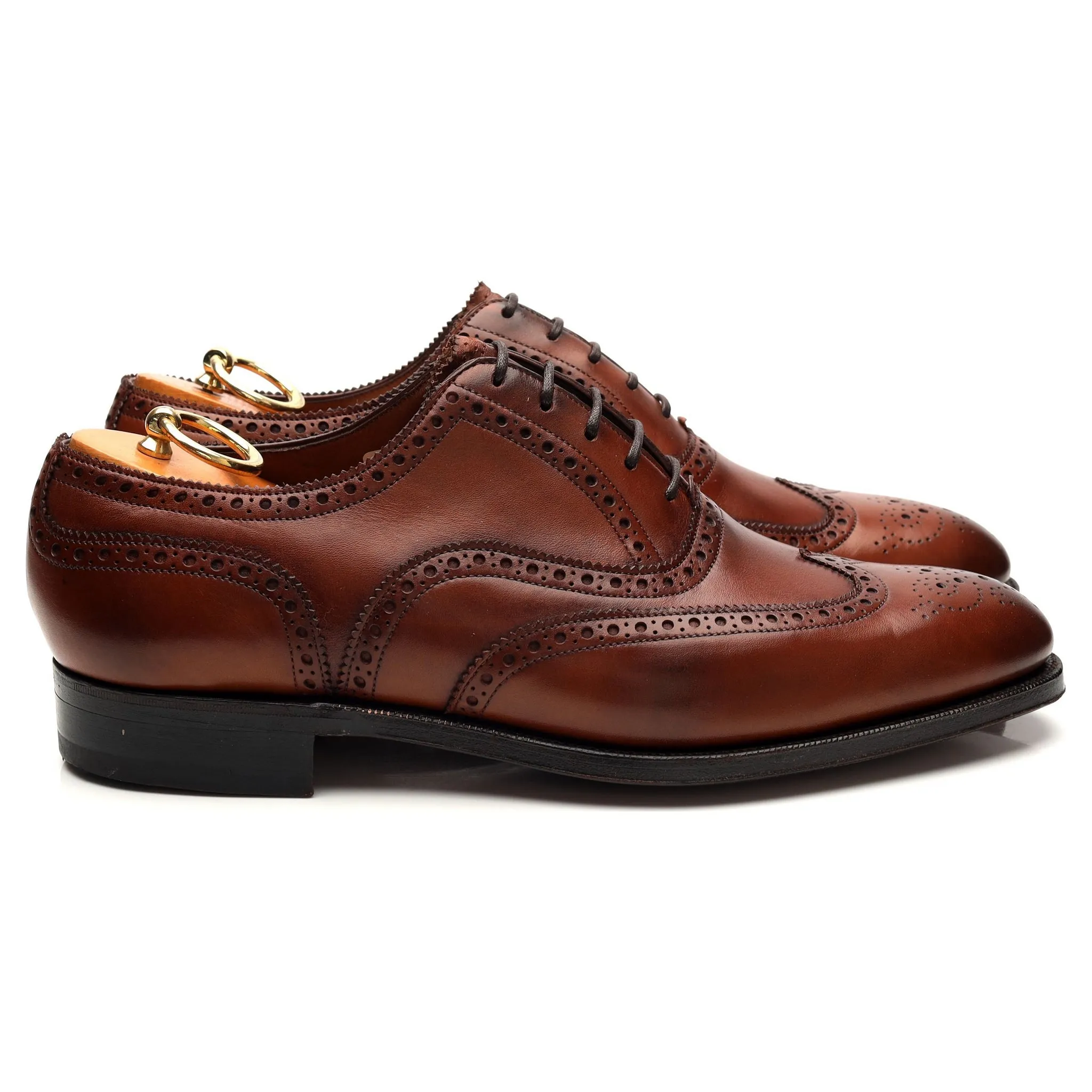 'Malvern' Tan Brown Leather Oxford Brogues UK 7.5 E