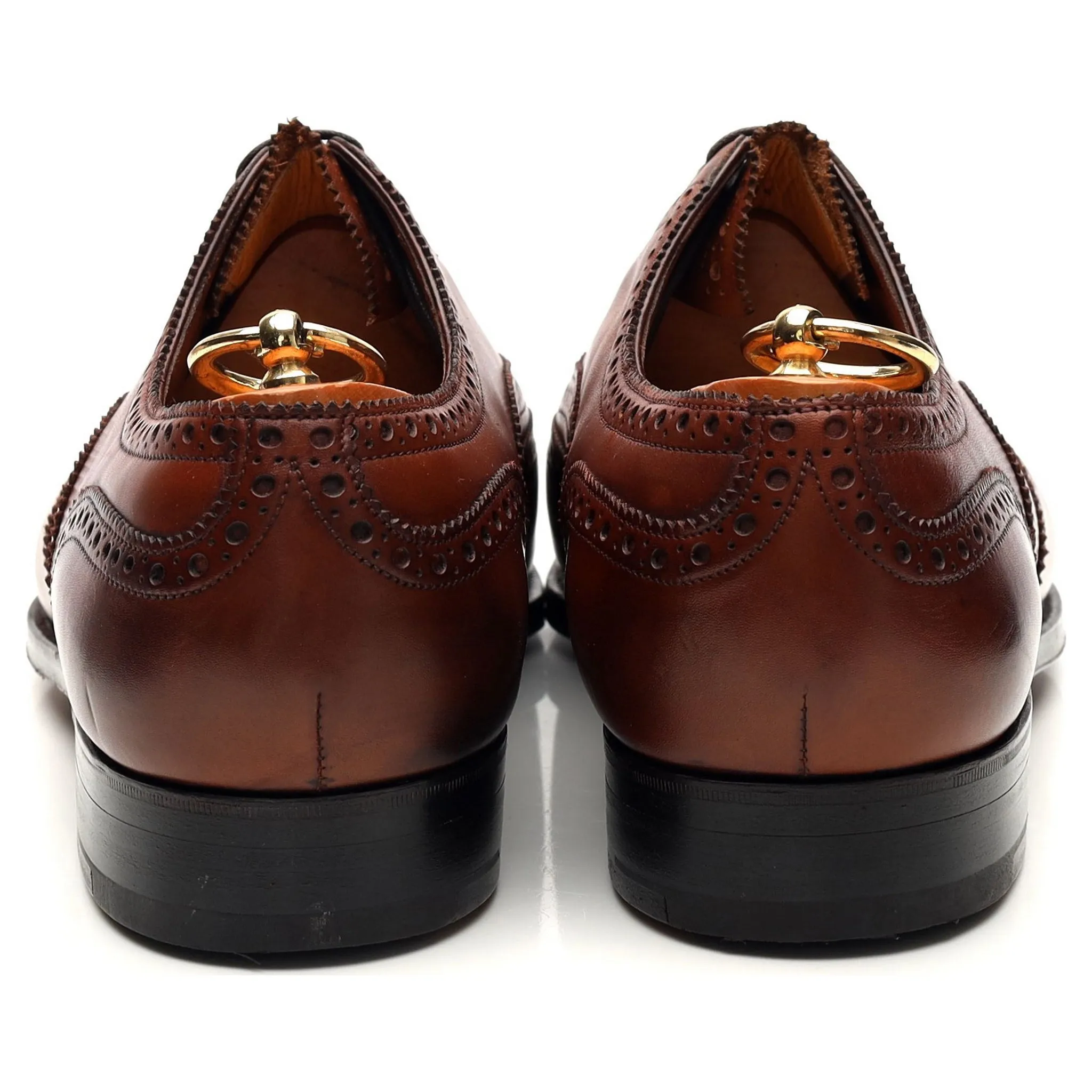 'Malvern' Tan Brown Leather Oxford Brogues UK 7.5 E