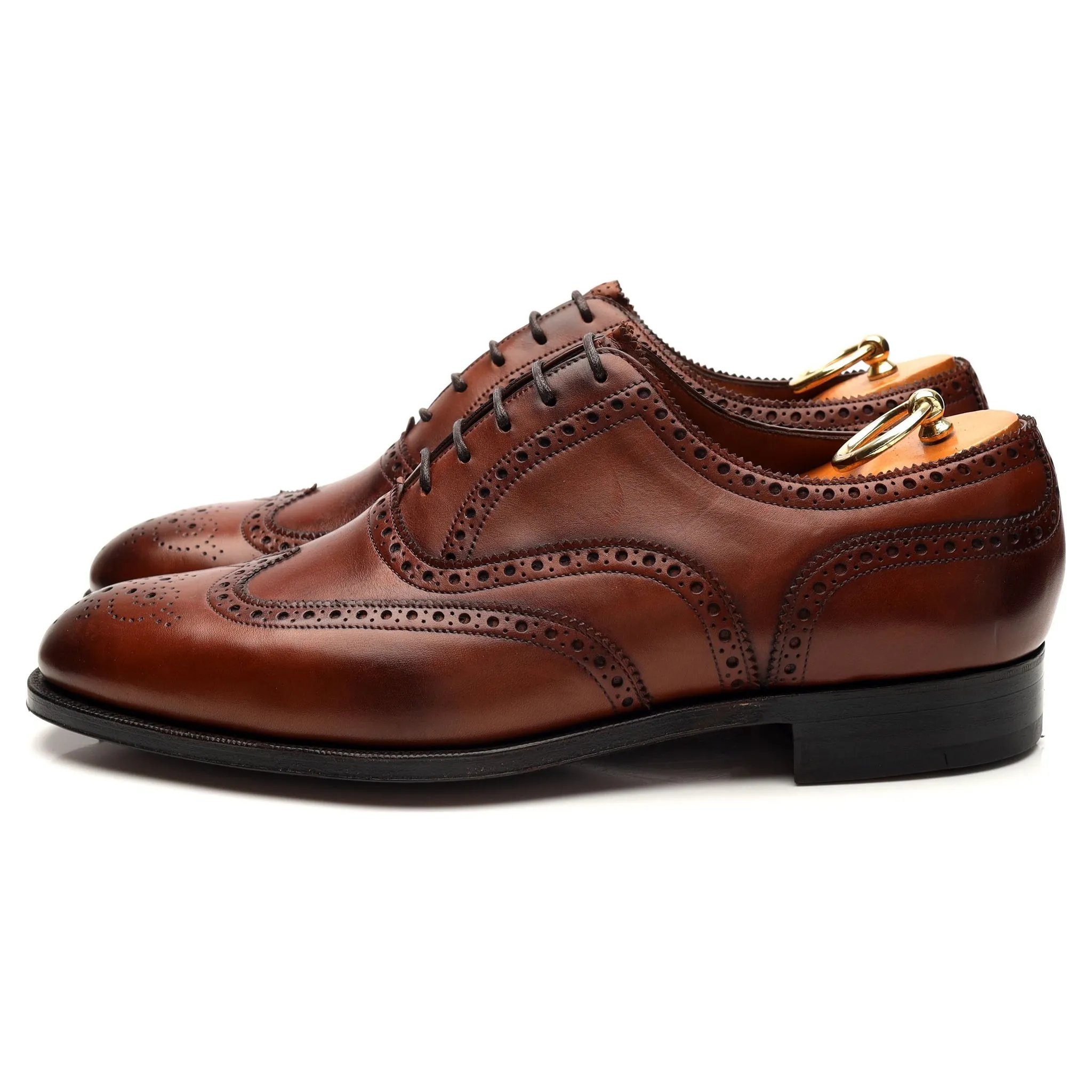 'Malvern' Tan Brown Leather Oxford Brogues UK 7.5 E