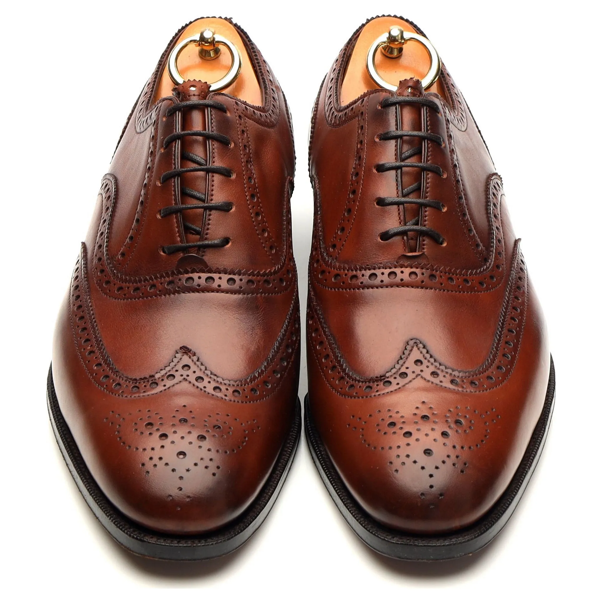 'Malvern' Tan Brown Leather Oxford Brogues UK 7.5 E