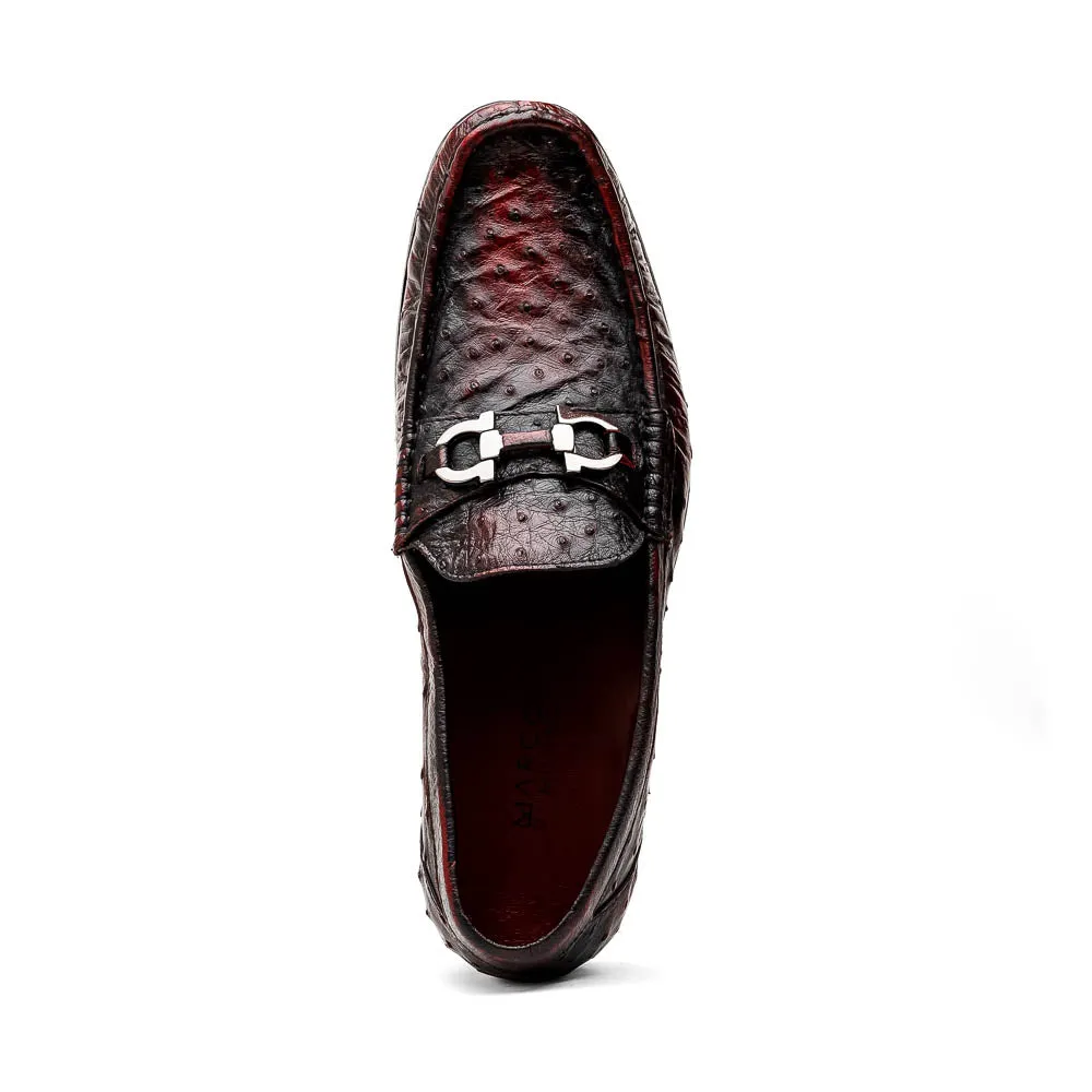 Marco Di Milano Ferrioni Black Cherry Ostrich Bit Loafers