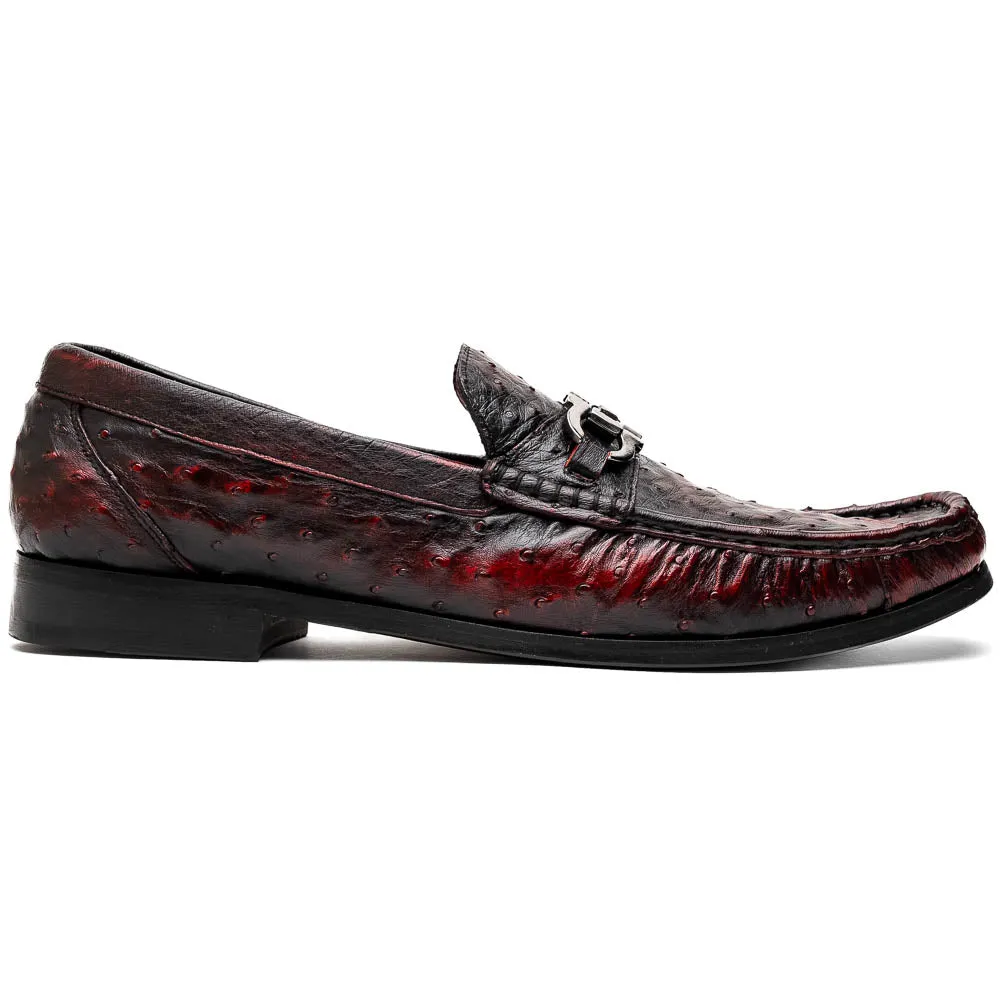 Marco Di Milano Ferrioni Black Cherry Ostrich Bit Loafers