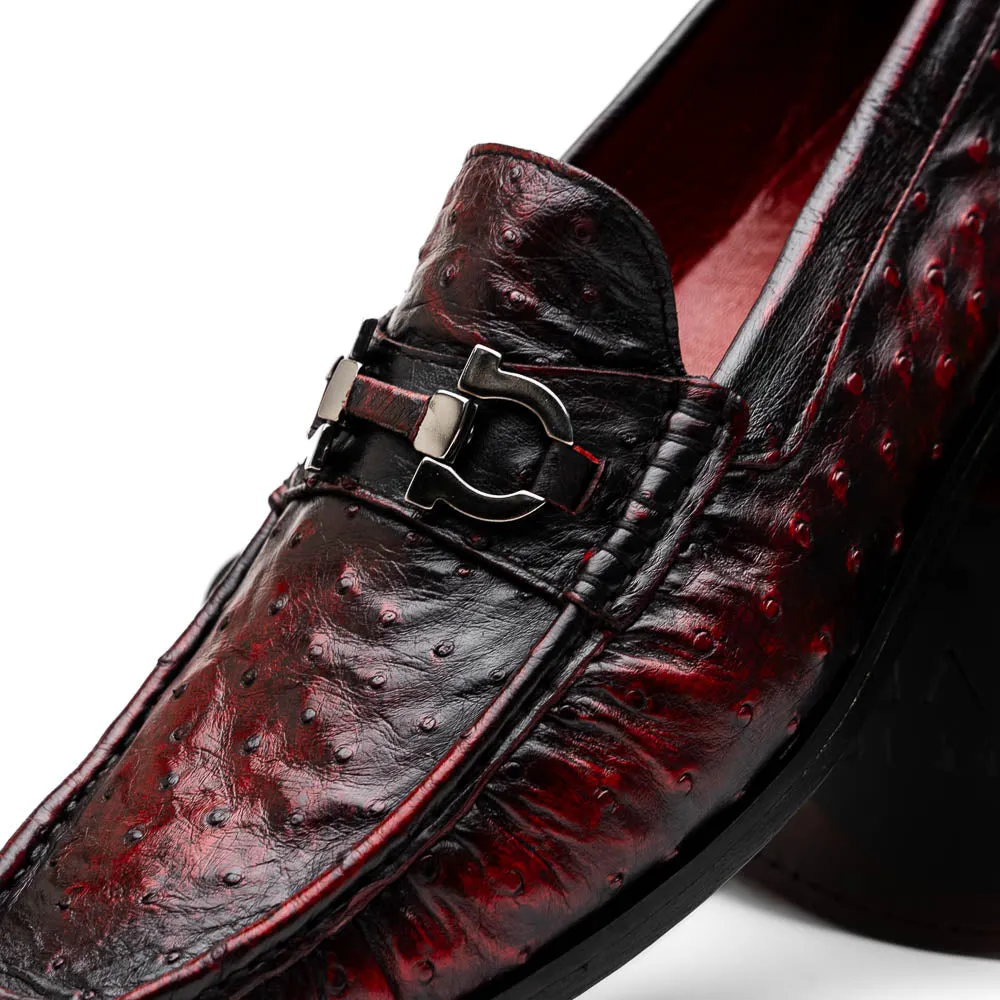 Marco Di Milano Ferrioni Black Cherry Ostrich Bit Loafers