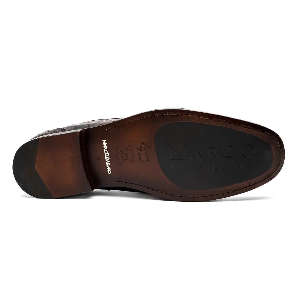 Marco Di Milano Ferrioni Black Cherry Ostrich Bit Loafers