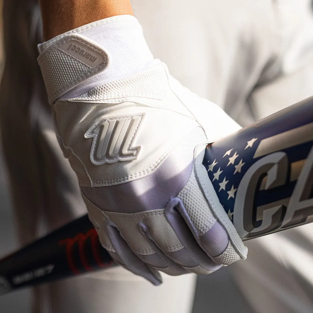 Marucci Signature White Batting Gloves