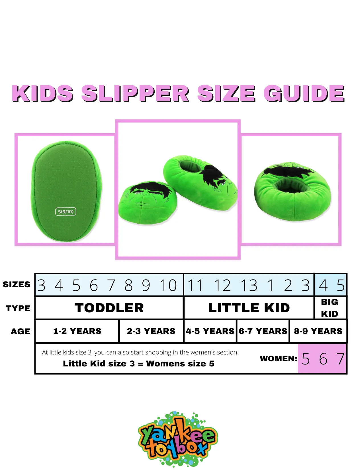 Marvel Avengers Hulk Kids Plush Mooshy Slippers