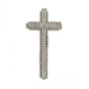 Medium Beaded Wood Cross