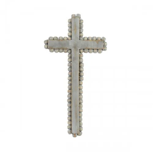 Medium Beaded Wood Cross