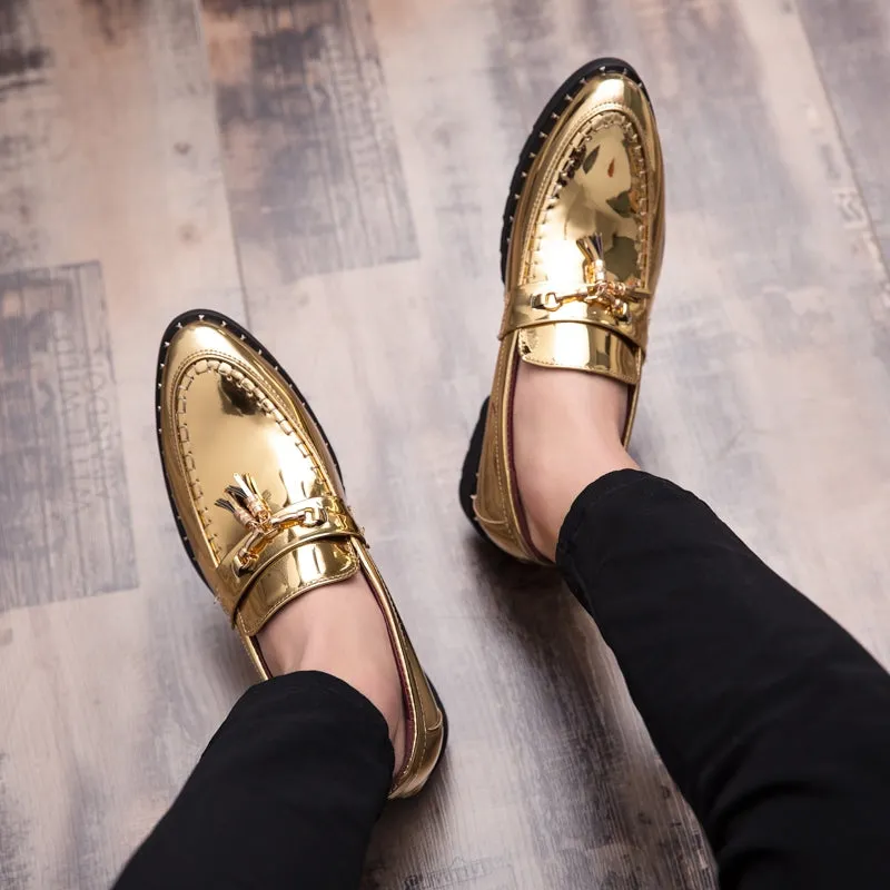 Men Gold Tassel Loafers