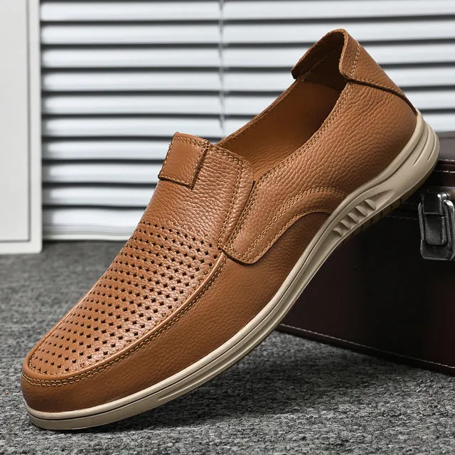 Men Leather Breathable Loafers