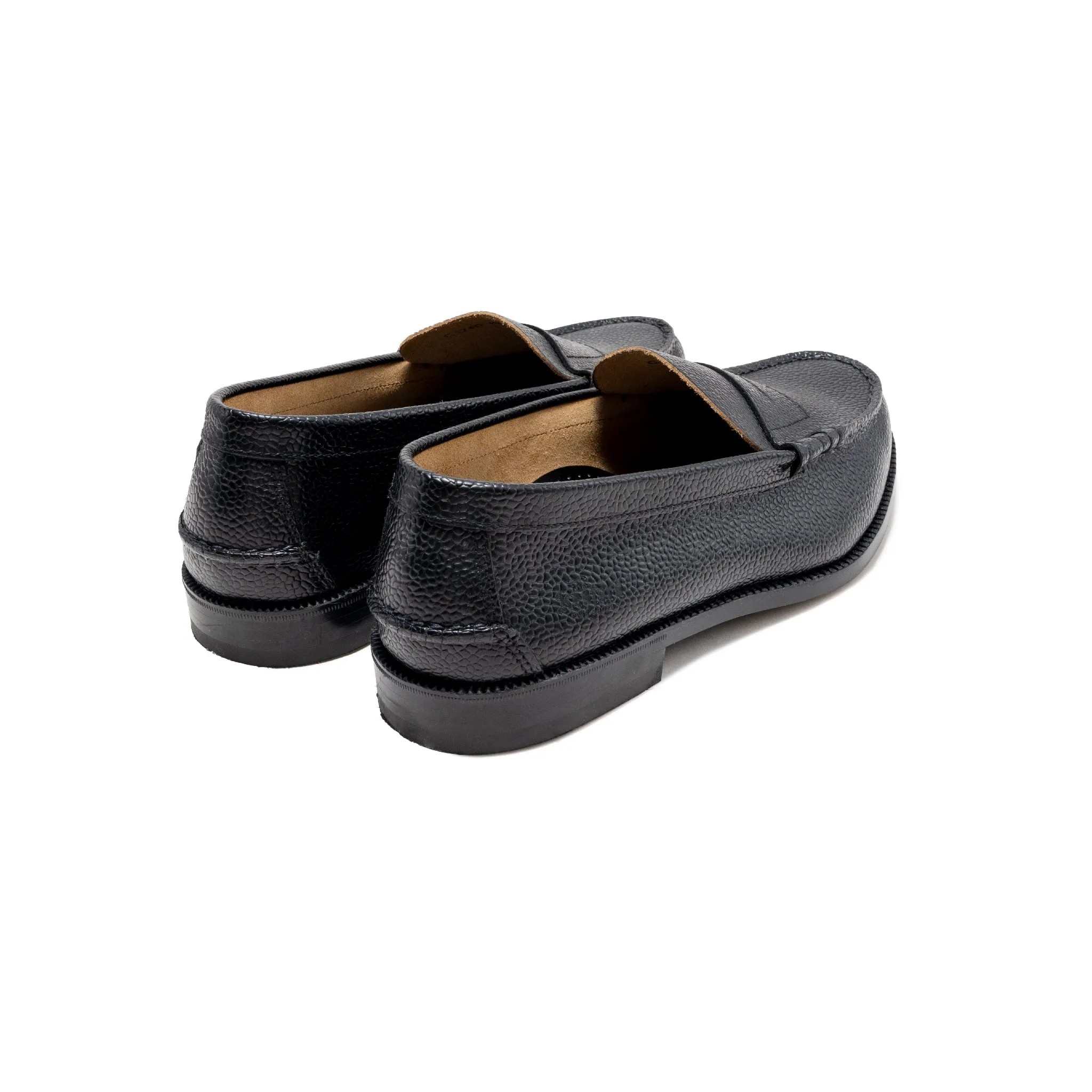 MENS EMBOSSED LOAFERS / BLACK SCOTCH GRAIN